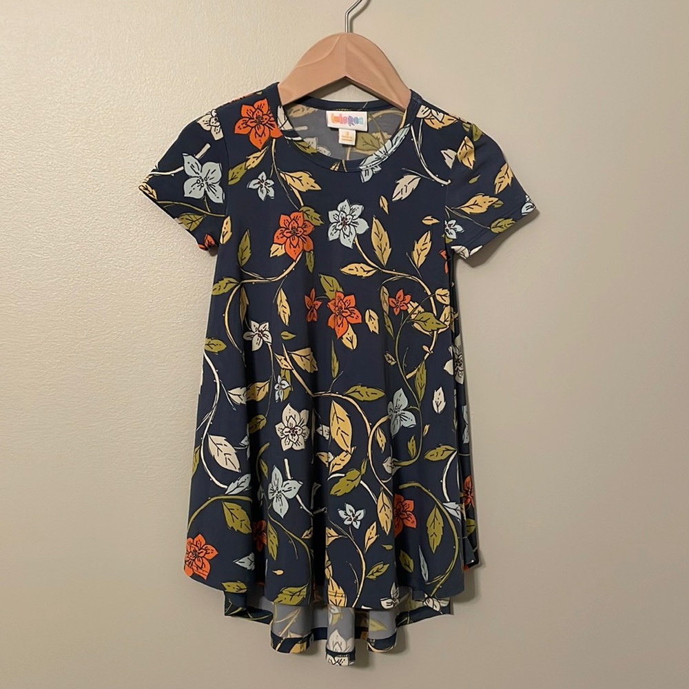 LuLaRoe Girls Floral Swing Dress Size 2